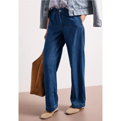 Wide Legs jeans met paperbag tailleband