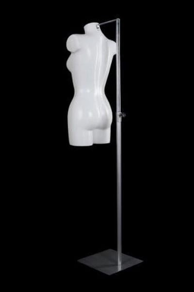 Vrouwelijke Etalagepop - Mannequin Torso - Kleding Presenteren - Verstelbare Hoogte - 85-58-86 cm - Wit
