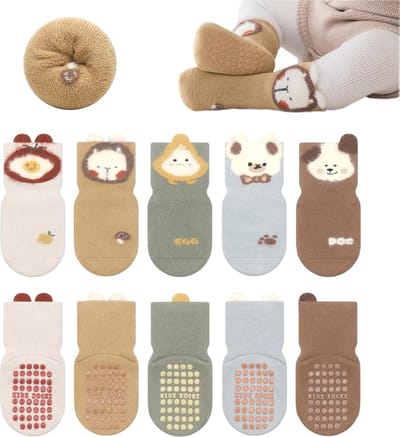 5 Paar Dikke Katoenen Babysokken Antislip - Warm en Comfortabel voor Jongens en Meisjes