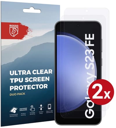 Rosso Screen Protector Ultra Clear Duo Pack Geschikt voor Samsung Galaxy S23 FE | TPU Folie | Case Friendly | 2 Stuks