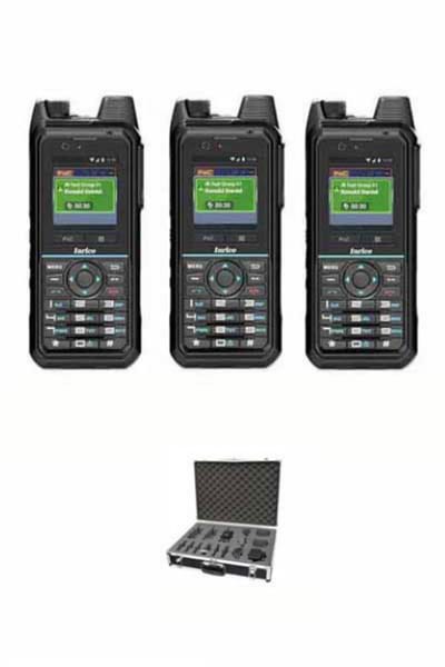 Set van 3 Inrico T330 4G LTE Zello Smart Portofoons IP68 met koffer