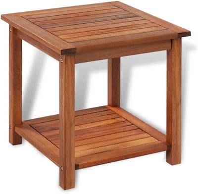 Bijzettafel Hout - Tuin Tafel - Buiten Gebruik - Massief Acaciahout - 45 x 45 x 45 cm - Bruin