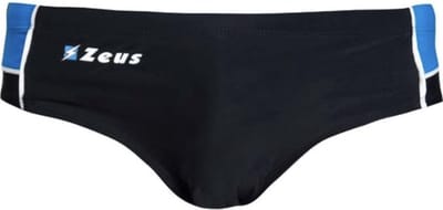 Zwemslip/zwembroek brief Zeus - Zwart/lichtblauw - Maat S