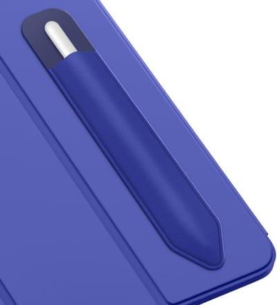 Pencil Holder Sticker voor Apple Pencil en Stylus Pennen, Elastische Pocket Pouch voor iPad, Adhesieve Sleeve in Navy Blauw