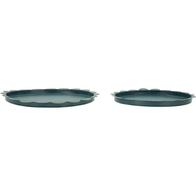 Dienblad Saturn Tray Round Teal Set 2 Pcs Ø 33×2 cm