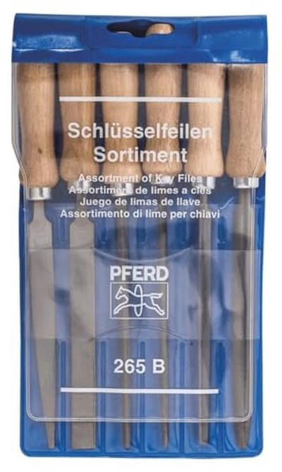 Sleutelvijlset 100 mm - 6 vijlen in kunststof tas voor lichte vijlwerkzaamheden