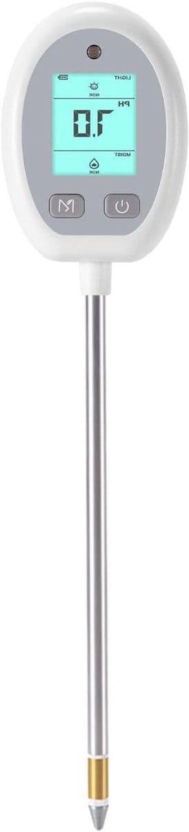 Bodemtester 6-in-1 - Bodem Analyse Kit - Planten Groei Optimaliseren - Hoge Precisie Sensoren - 31 cm Lengte - Grijs