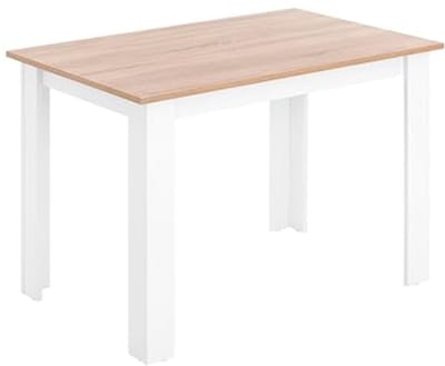 Eettafel en keukentafel in Sonoma-eiken met witte afwerking - Ideaal voor woonkamer en eethoek