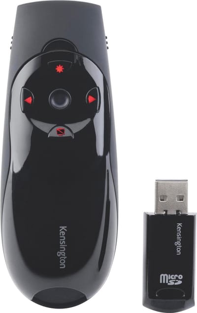 Kensington Draadloze Presenter Expert - Klikker voor Presentaties - Pointer Rode Laser - Zwart