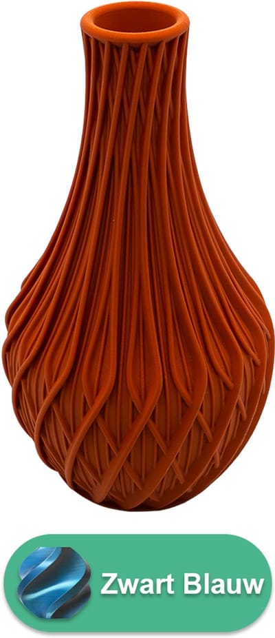 Miroa design vaas – Decoratieve vaas - Zwart / Blauw - 3d geprinte vaas – geschikt voor droogbloemen - 20CM