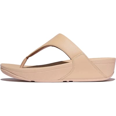 FitFlop Lulu Leather Toepost Vrouwen - Beigey Beige