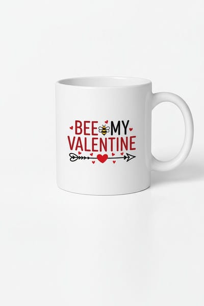 Valentijn Mok 'Bee My Valentine' | Romantische Beker met Bij en Hartjes | Liefdes Cadeau