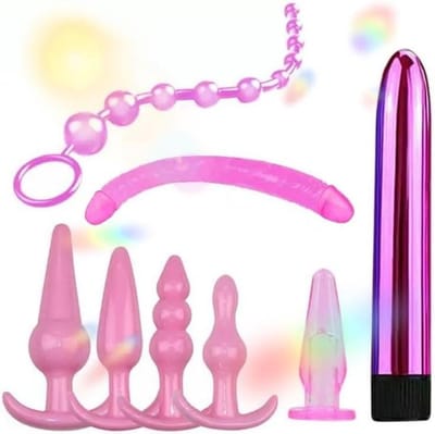Flexibele Strekstaf Set - Zachte Staven - Dagelijkse Fitness - Dubbel-Eindig Ontwerp - 8 Stuks - Roze