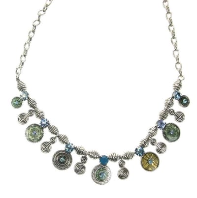 Behave - Ketting met ronde hangertjes en steentjes, nikkelvrij - Trendy modeaccessoire - 40,5 cm + 8 cm verlengketting