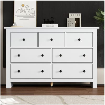 Eetkamermeubel - Witte buffetkast - 7 lades - Modern design - Multifunctioneel