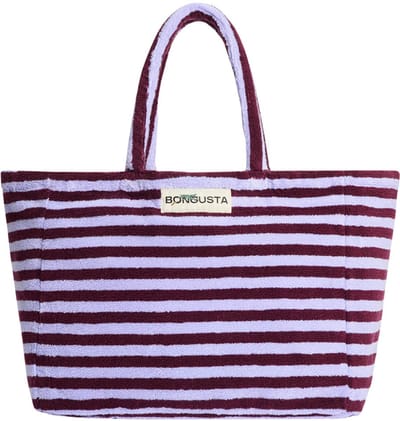 Bongusta Naram Weekend Bag - strandtas - wine & lavender (donkerrood en blauw)