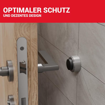 Famanu – RVS wanddeurstopper incl. schroeven – duurzame deurstop voor kamerdeuren – beschermt muren