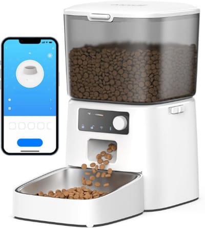 3,5L Voederautomaat Kat - WiFi Slimme Kattenvoerautomaat - App-Bediening - 1-10 Maaltijden Per Dag - Voederdispenser Voor Katten/Honden - Met Roestvrijstalen Bak