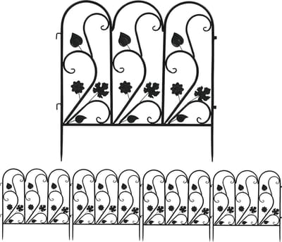 5 stuks metalen hekwerk set vijverhek tuinhek set metalen hek hek voor de tuin, roosterhek set bovenboog hek tuin mooi decoratief hek, 62 cm hoog