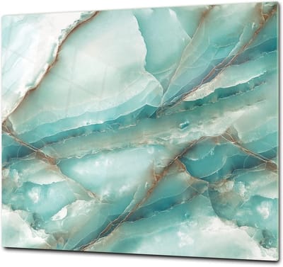 Glazen Keukenplank - Werkblad Beschermer - Koken En Bakken - Hygiënisch En Krasbestendig - 60 X 52 Cm - Blauw Onyx