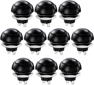 Drukknop Schakelaars - Momentane Knoppen - Apparaten Bediening - Waterdicht Ontwerp - 12mm Diameter - Zwart