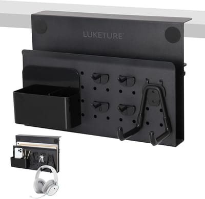 Bureau Zijopslag - Laptop Houder - Werkplek Optimalisatie - Zonder Boren Klem - 22 Pond Capaciteit - Zwart