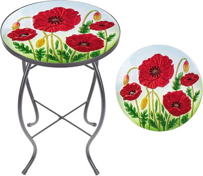 Kleine Mozaïek Terrastafel voor Buiten - Accent Ronde Bijzettafel 14 Inch