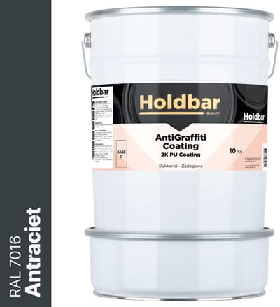 Holdbar Anti Graffiti Coating Antracietgrijs (RAL 7016) 10 Kg - Maakt Graffiti verwijderbaar - Graffiti Verwijderen - In Alle Kleuren - Voor Steen, Beton, Hout, Metaal en Tegels