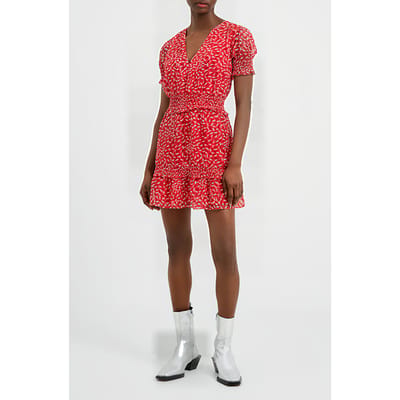 French Connection Billi Recy Hallie Short Dress Red Maat: L | Mini Jurken Outlet | Dames | Rood