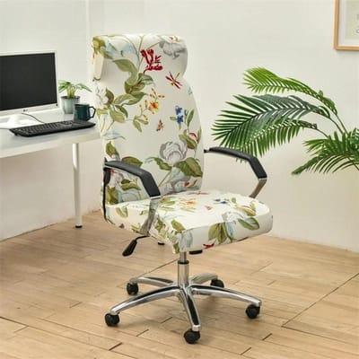 1 pièce Housse de chaise élastique Géométrie Imprimé Housse de siège extensible anti-salissure lavable antidérapante Housse de chaise bureau Rotative Gaming L Chair Cover beige