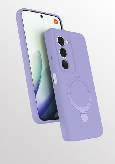 Hoesje Geschikt voor Xiaomi Redmi 15 4G hoesje zacht siliconen Lila - Liquid Backcover ring hoesje Geschikt voor Magsafe