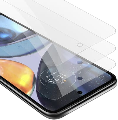 Cadorabo 3x Screenprotector geschikt voor Motorola MOTO G22 - Beschermende Pantser Film in KRISTALHELDER - Getemperd (Tempered) Display beschermend glas in 9H hardheid met 3D Touch