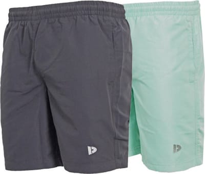 2-Pack Donnay - Micro Fibre Short (Ian) - Sportbroek - Heren - Charcoal/Sage Green (508) - maat XL
