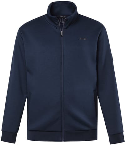 JP 1880 - Heren - Sweatvest interlock-sweatstof opstaande kraag - Navy blauw - Maat L
