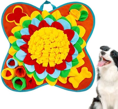 Hondensnuffelmat - Voerpuzzel - Hond Vermeiden Verveling - Antislip Bodem - 50x50cm - Rood