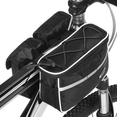 Lixada Fiets Bovenbuistas met Regenhoes Waterdicht Mountainbike Voorframe Fietstas zwart