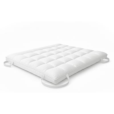The White Stone Topper 80x190 cm met vulling van 1000 g/m² | Extra comfort matrasbeschermer met geïntegreerde ademende luchtkamer