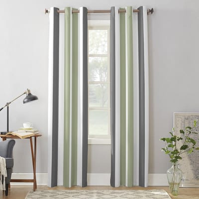 Grijs Groene Strepen Raamgordijnen voor Woonkamer Slaapkamer Gordijn Modern Keuken Jaloezieën Draperieën Gordijnen 135W x 60H(cm) x1