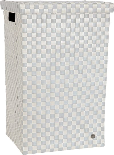 Handed By - Wasmand met deksel - Opbergmand - 81 liter - Cube XL - ecru met beige patroon