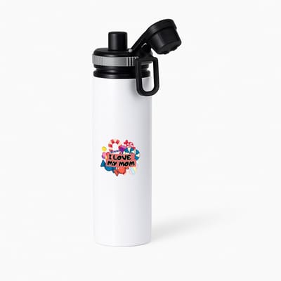 Hacebo® - Mama cadeau - waterfles met draaidop grijs - cadeautje - met opdruk - Verjaardag - Moederdag - Mama cadeau - Mama cadeautjes - Moederdag cadeau - Mama cadeautjes verjaardag - liefste Mama - water fles - 850ML