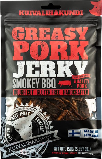 Kuivalihakundi Greasy Pork Jerky - Smokey BBQ - 2 x 150g - Beef jerky