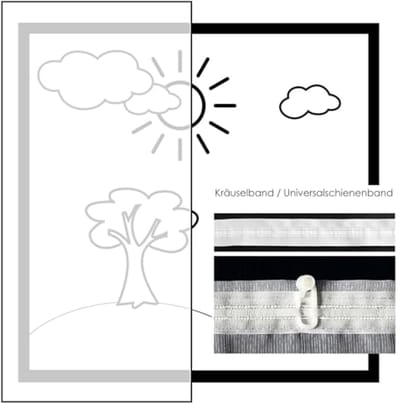 Witte Jacquard Gordijn Store met Bloemenrand – Semi-transparant 240x600 cm voor Raambreedte 190-240 cm