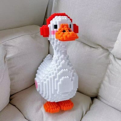 Nieuwe 3D Huisdier Muziek Eend Micro-diamantdeeltjes Schattige Pop Geassembleerde Bouwstenen Educatief Speelgoed voor Kinderen Huisdecoratie gray