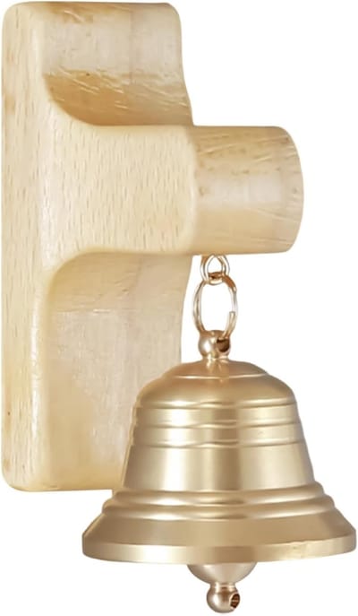 Deurbel Hout - Magnetische Bel - Bezoekers Melder - Montage Zonder Boren - 8.8 x 5.6 cm - Houtkleur