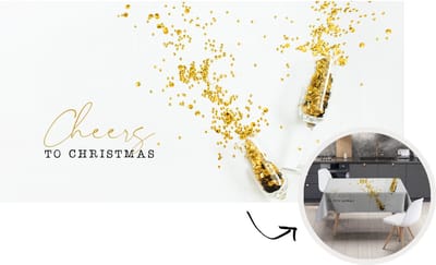 Tafelkleed - Tafellaken - 260x130 cm - Winter - Goud - Quote - Binnen en Buiten