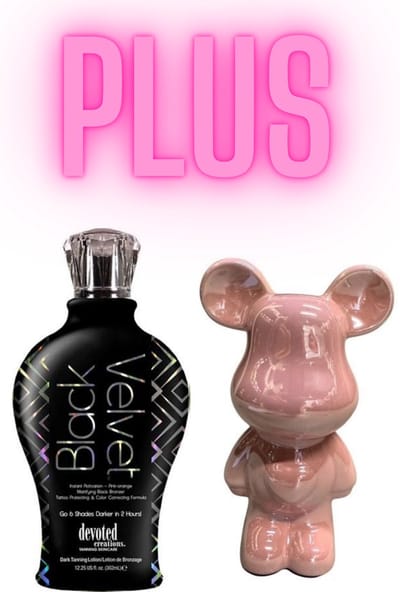 Devoted Creations Black Velvet 360 ml PLUS Beeld Beer Roze 18 cm !
