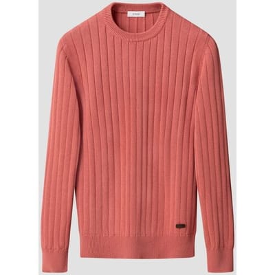 Eton Trui Uni Color Rib Knit Luxury Organic Cotton Roze / male