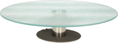 Glazen taartplateau met RVS voet - 30 x 7 cm - taartserveerschaal / standaard