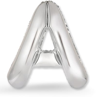 Dailygoods- Folieballon Letter A - Zilver Glanzend - XXL 90 cm - Duurzaam Materiaal - Voor Helium/Lucht - Perfect voor Feestdecoratie - Letterballon