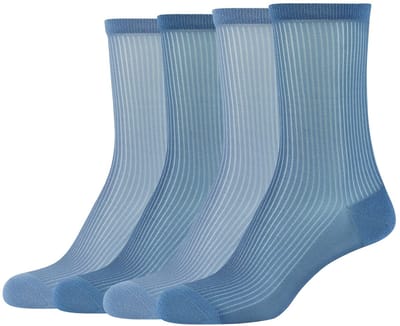 camano, Women Ca-Soft Transparante Enkelsokken, Camano, Perfecte pasvorm, Ademend, Versterkt, Met de hand geketst, Transparante strepen, 4-pack, Mode.